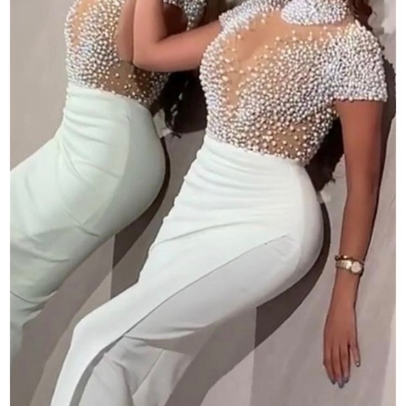 Bodycon Wrap Slit Beaded Dress For Party/After 5 - Picture 3 of 3